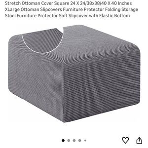 Elegant Gray Ottoman Cover ** Covers only - Ottoman NOT included **